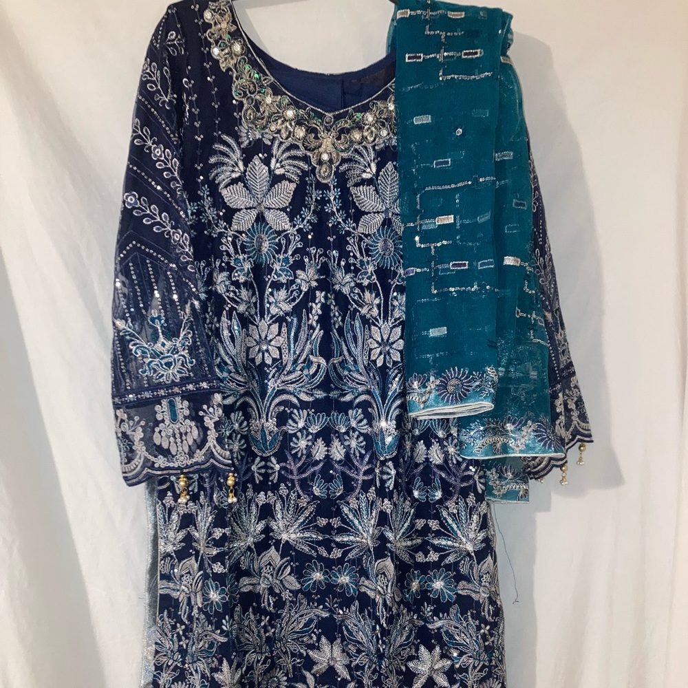 Pakistani/ Indian clothes Minhal by Ramsha chiffon 3 pieces - L-XL